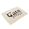 Black cat printed cotton and linen western placemat