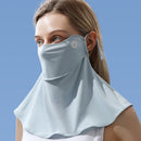 Women Sunscreen Mask with Adjustable Ear Loop Ice Silk Bandana Scarf Face Neck UV Protection for Summer