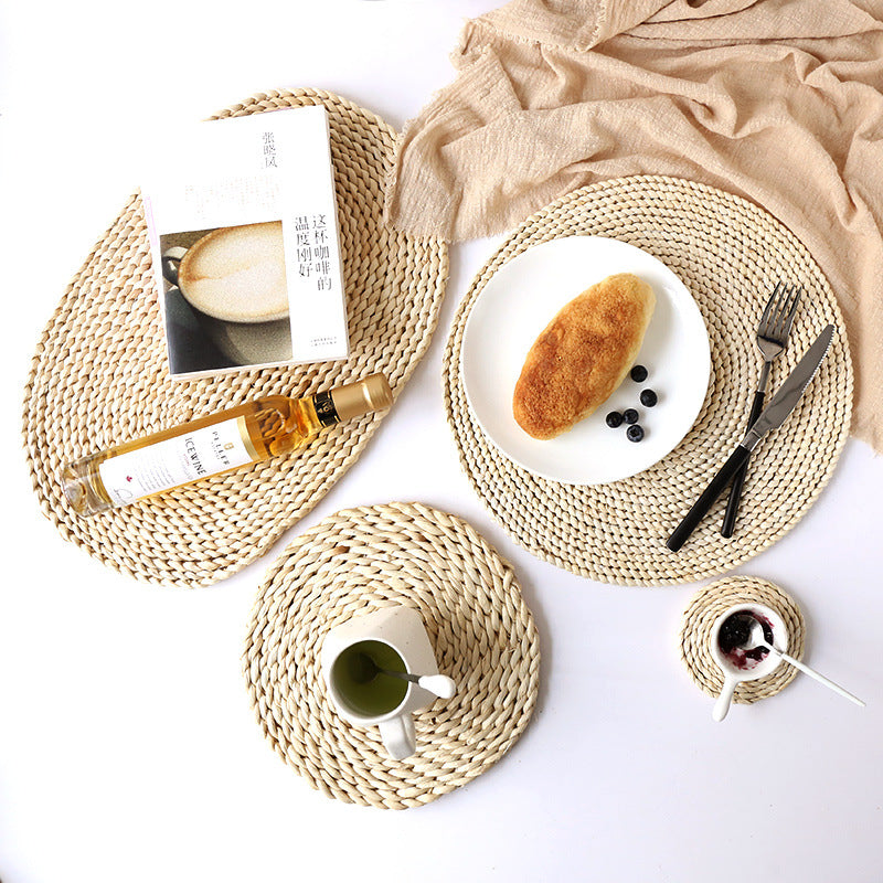 Handmade Straw Insulation Tea Mat Table Mat Heat-resistant Casserole Mat Plate Cup Placemat