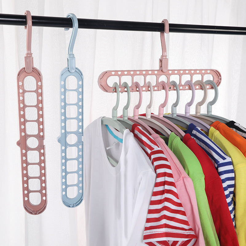 8 Pcs Multifunctional Folding 9-hole Storage Hanger (Color Sent Randomly)