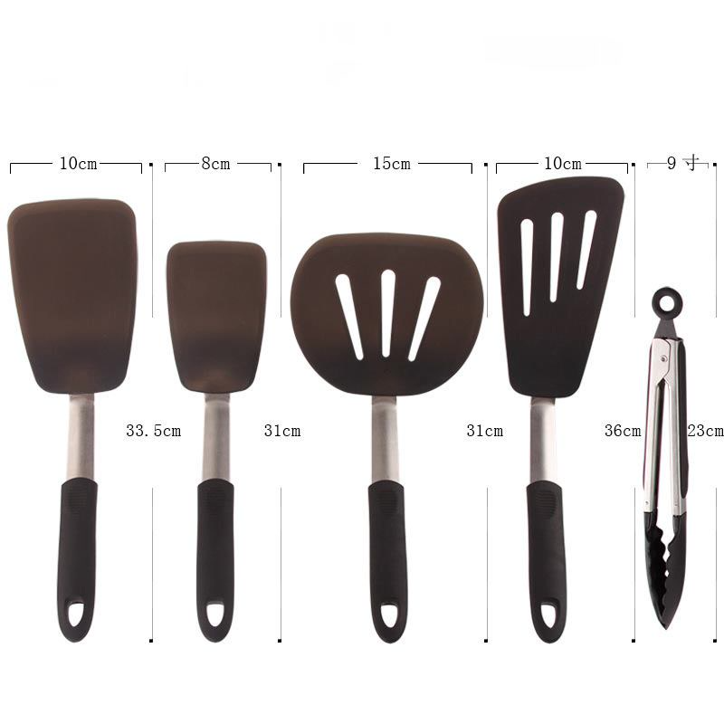 5 Piece Non-Stick Silicone Kitchen Utensil Set