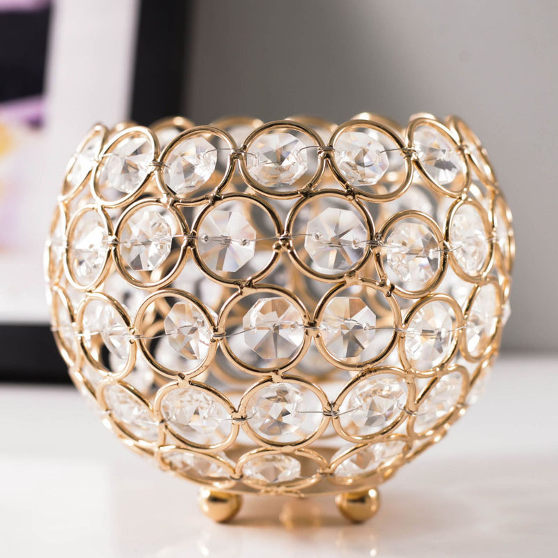 Crystal Ball Romantic Creative Desktop Electroplating Ornaments Retro Hollow Candle Holder Iron Candle Cup