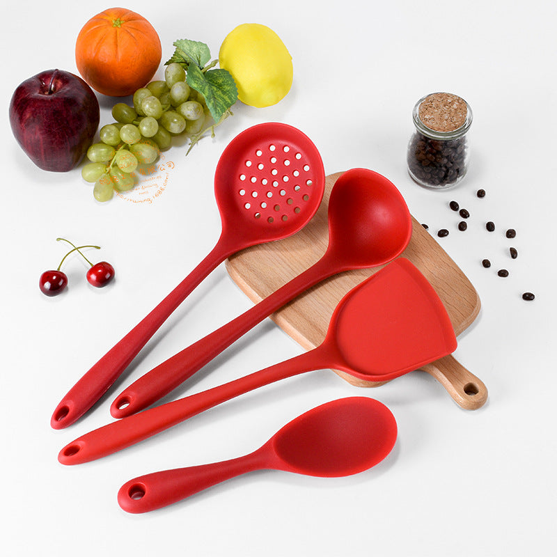 Silicone kitchenware 4-piece cooking spoon spatula non-stick spatula spoon set kitchen utensils