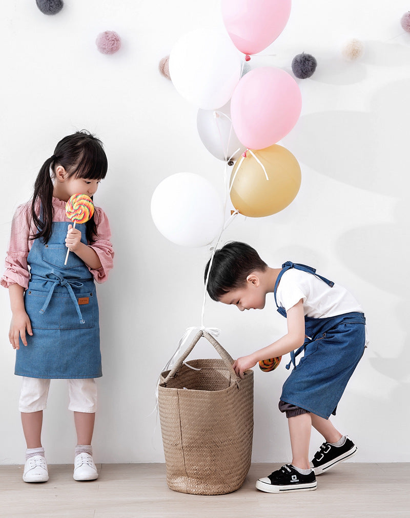 Denim parent-child apron pure cotton