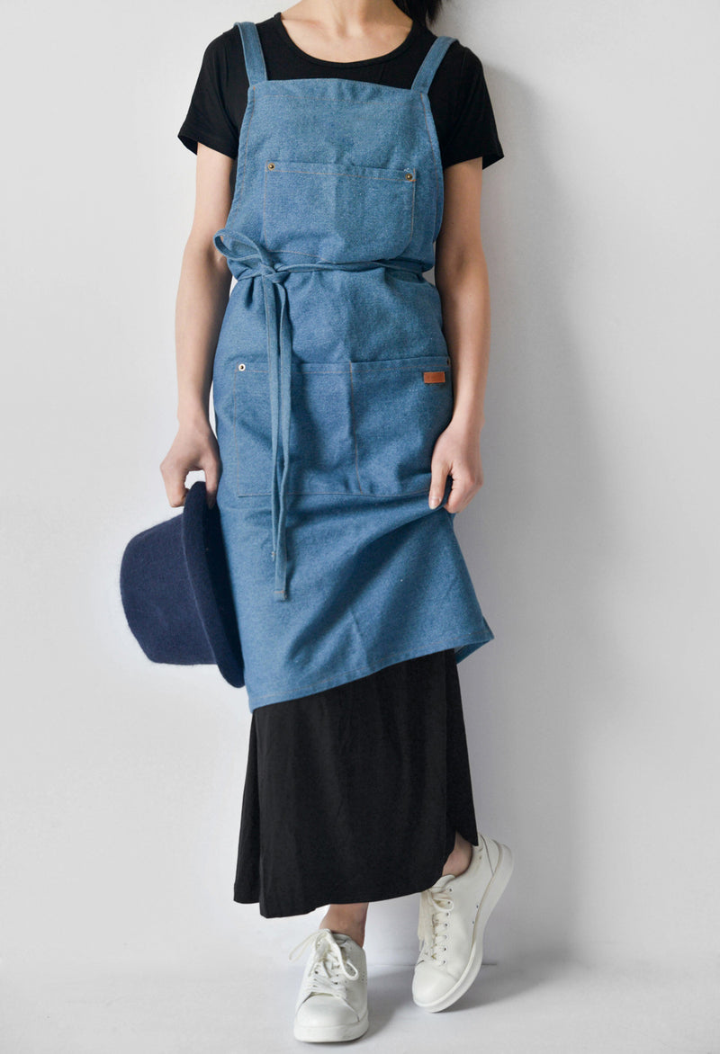 Denim Korean Style Halter Apron Sleeveless