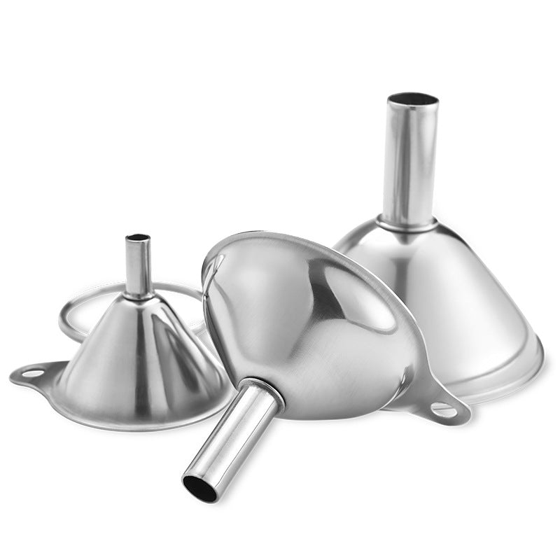 Stainless steel funnel three-piece mini funnel oil leaking wine leaking integrated liquid dispenser