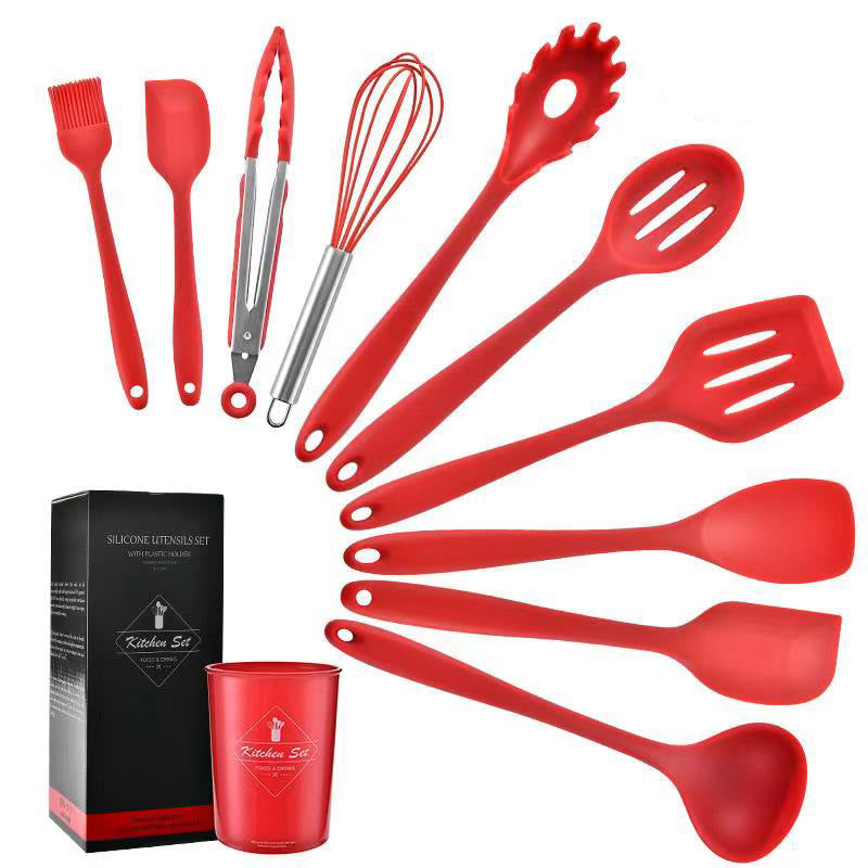 10-piece non-stick silicone spatula kitchen tool set  Kitchen Cooking Utensils Set