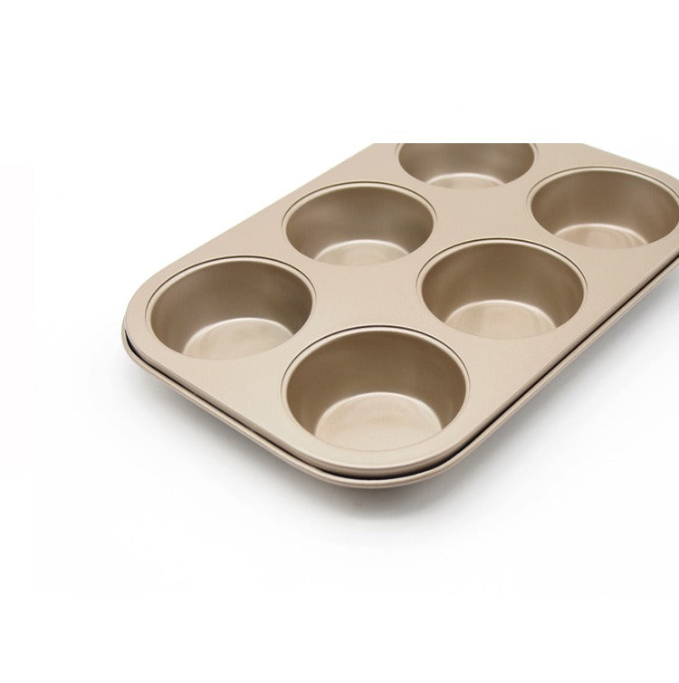 Muffin Cake Pan, 6-Cavity Non-Stick Cupcake Pan Bakeware for Oven Baking