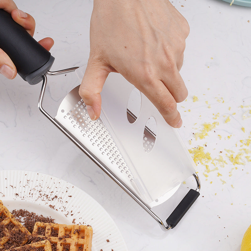 Cheese Grater & Zester Sharp Stainless Steel Blade, Protective Cover and Cleaning brush, Dishwasher Safe