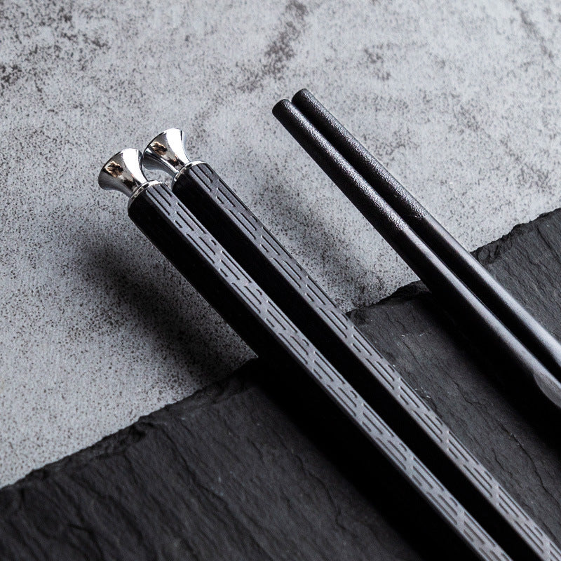 5 Pair Chopsticks Non-slip High Temperature Resistant Alloy