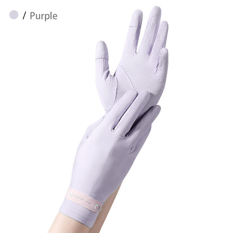 Sunscreen Gloves Summer Thin Women Driving Outdoor Riding Silicone Anti-Slip Breathable Anti-Ultraviolet rays