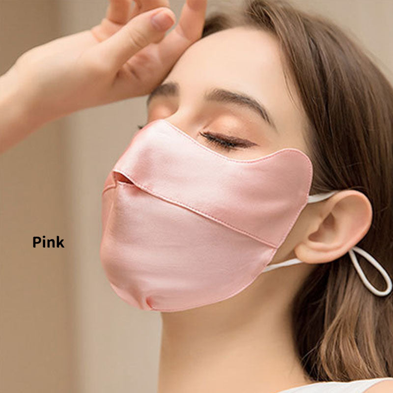 Reusable 100% Mulberry Silk Face Mask for Women Sunscreen and breathable