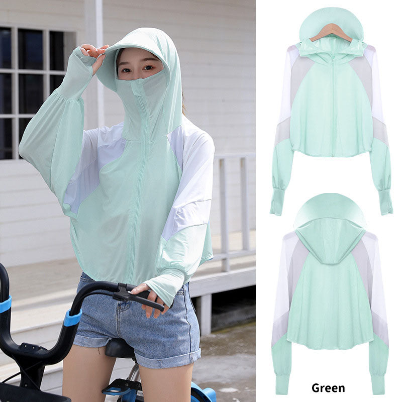 Womens UPF 50+ Cooling UV Protection Clothing Hooded Sun Protective Jacket Long Sleeve for Summer