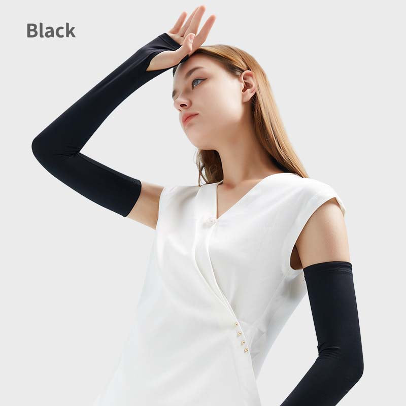 Arm Sleeves UPF50+ Sun Protective Arm Sleeves Fingerless Long Gloves