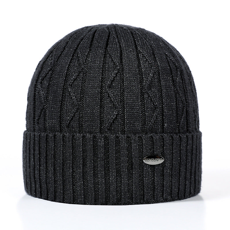 Men's Warm Wool HatS Knit Cuffed Beanie