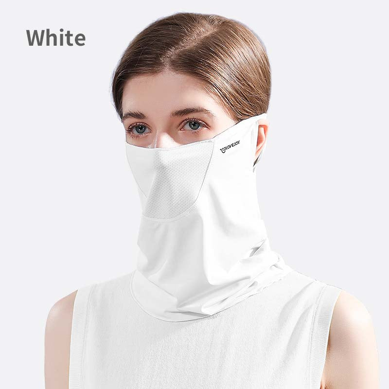 UPF50+ Summer Ice Silk Sunscreen Mask Sun Protection UV Protection Quick Dry Neck Cover Cold Face Protection Neck Hanging Ear Bandana for Women