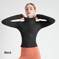 Women's Zip Up Lightweight Workout Athletic Crop Jacket Running Sports Yoga Cropped Top Seamless Fitted