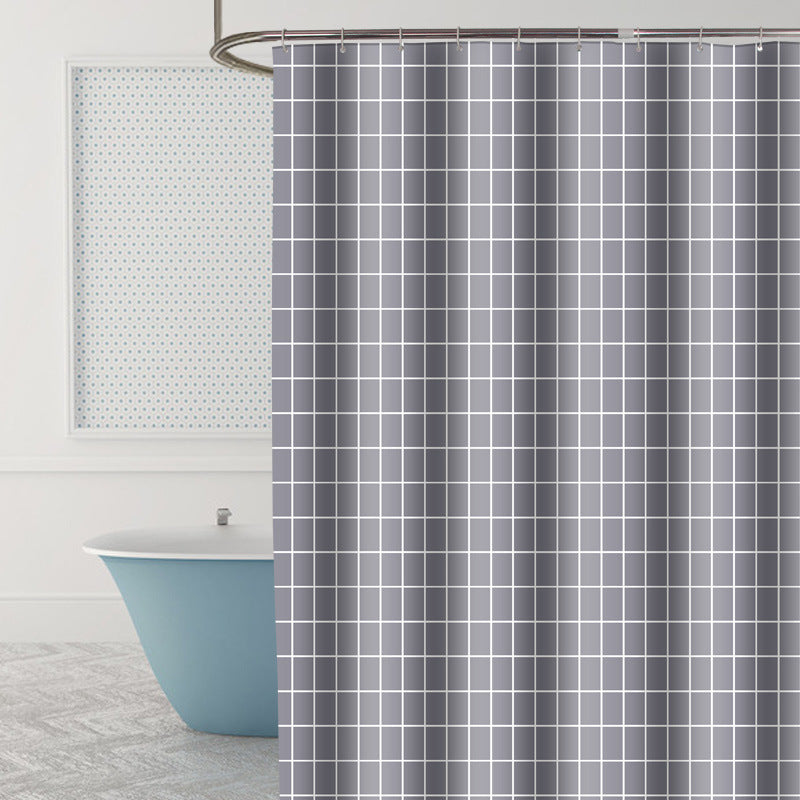 Checkered Pattern Waterproof Shower Curtain 180*180cm