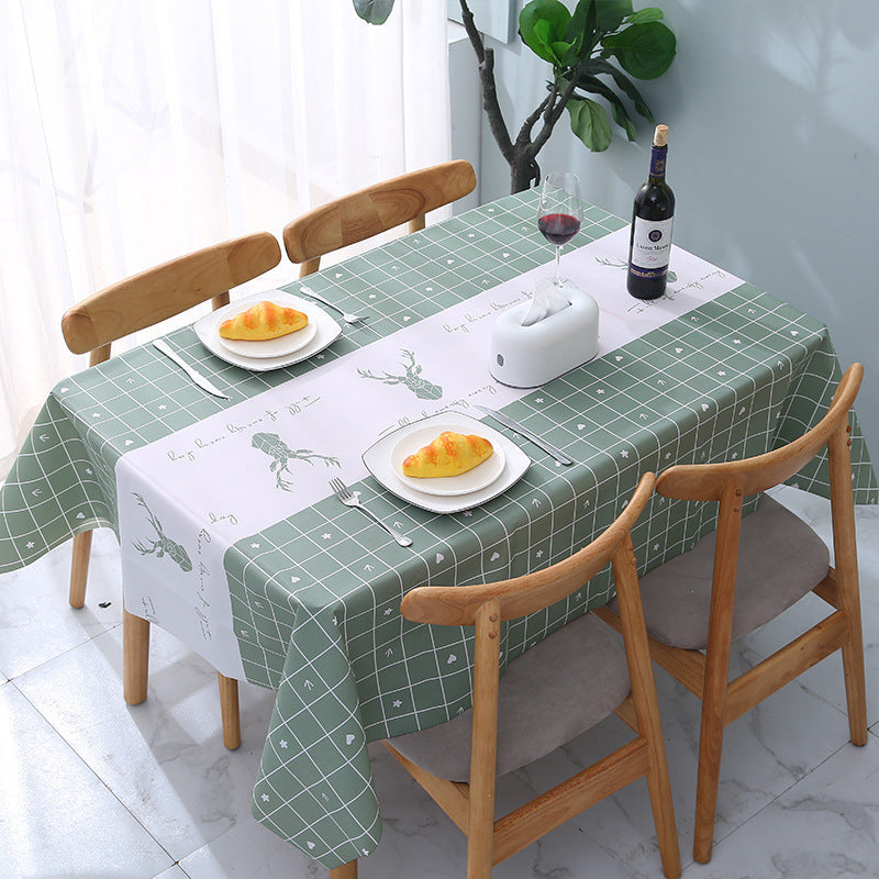 PVC Living Room Anti-scald and Oil-proof Disposable Tablecloth 180*137cm