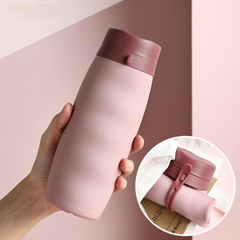 Portable Sports Bottle Portable Creative Silicone Folding Cup